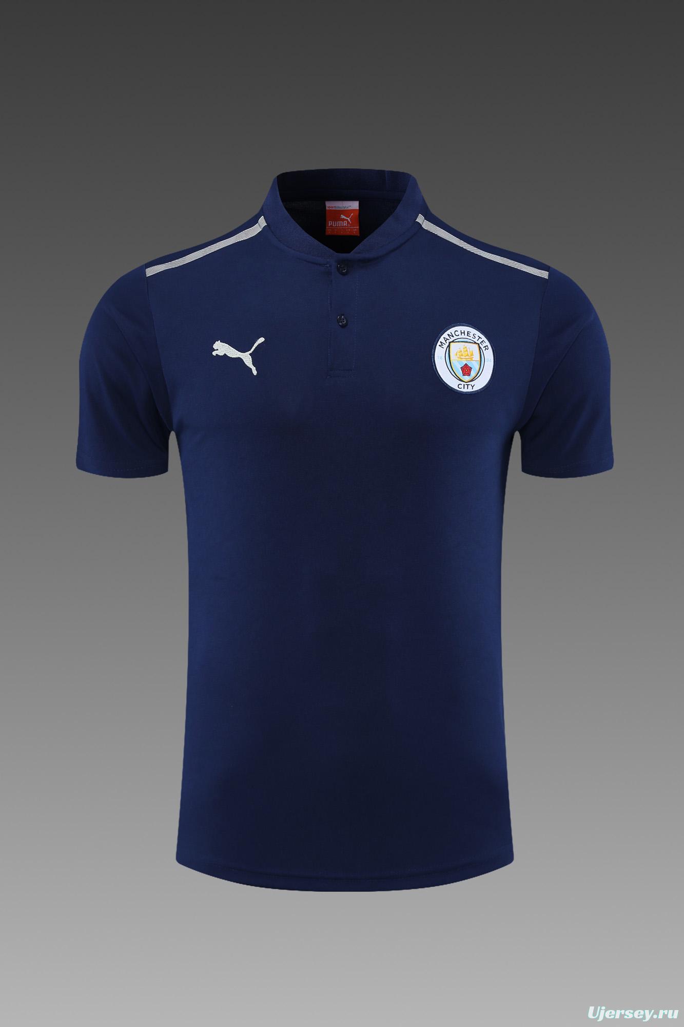 Manchester City POLO kit Dark Blue White Stripe (not supported to be sold separately)