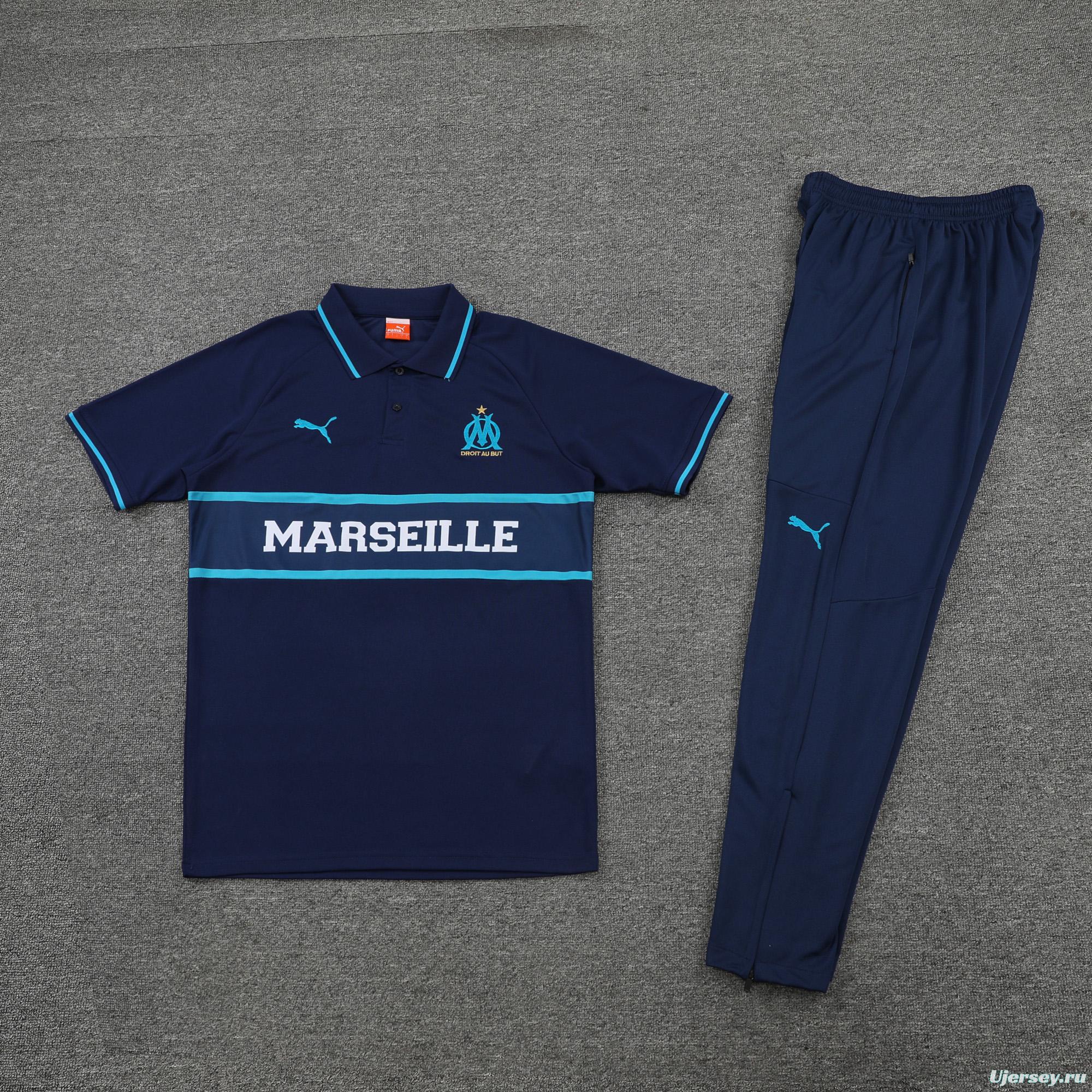 Olympique de Marseille POLO ki t royal blue (not sold separately)