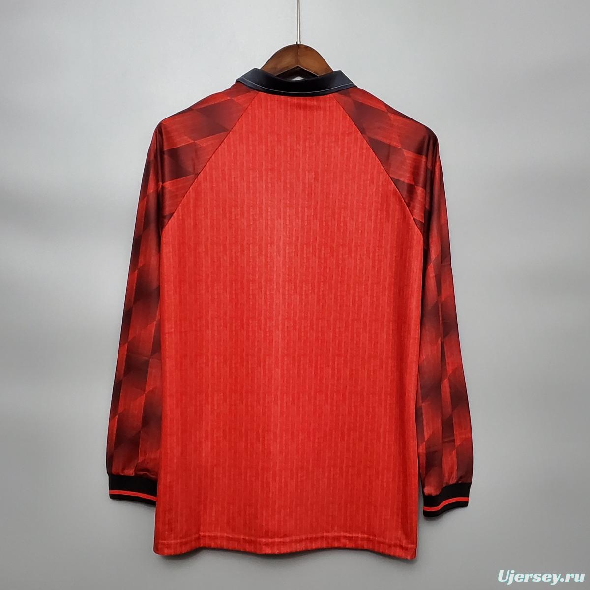 Retro Long Sleeve 96/97 Manchester United Home Soccer Jersey