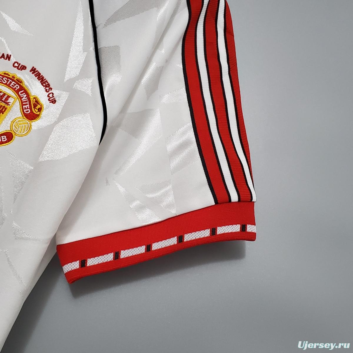 Retro 1991 Manchester United white Soccer Jersey