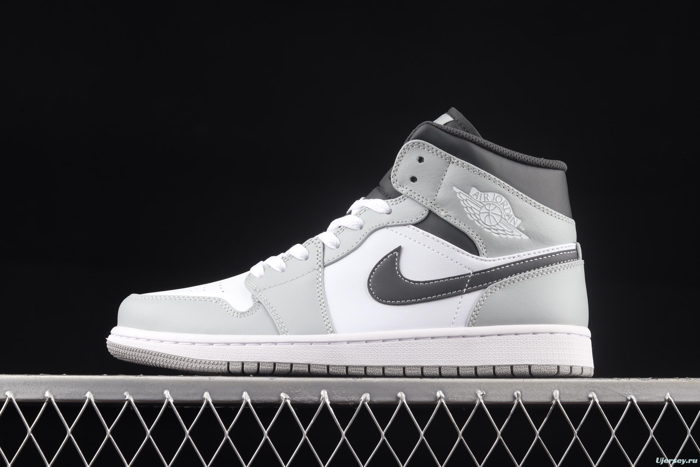 Air Jordan 1 Mid gray-white and black Dior Zhongbang casual board shoes 554724-078