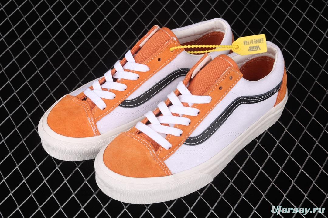 Vans Style 36 caramel orange and white small head splicing low-help couple casual board shoes VN0A3DZ3WZ5