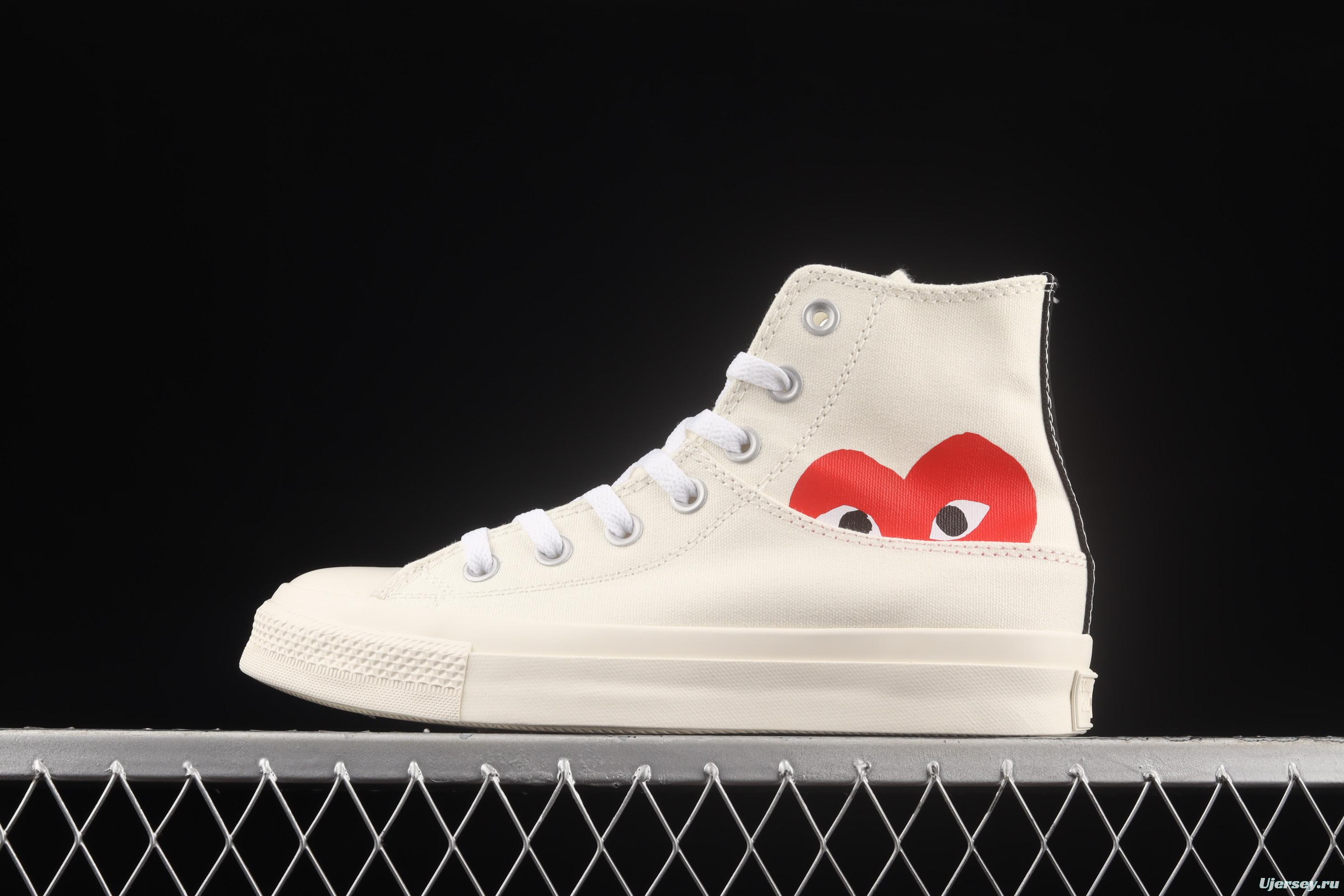 Converse All Star x CDG 2021 Sichuan Jiubao Ling co-named 1CL877 high-top casual board shoes.