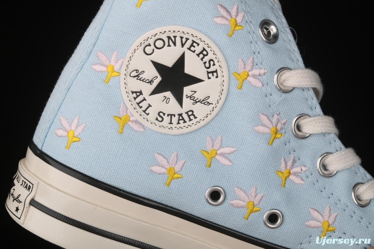 Converse 1970 Korean version milk blue floret high top leisure board shoes 570917C