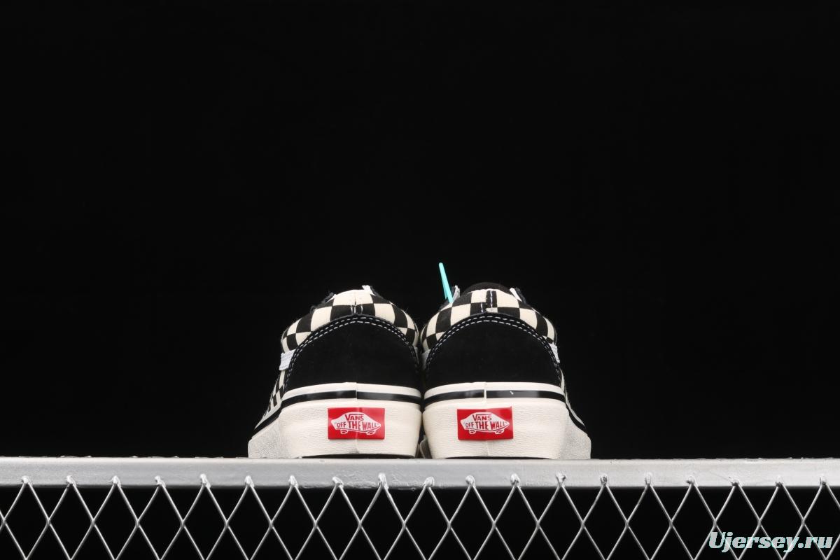 Vans Old Skool DX Anaheim American black and white checkerboard check low upper board shoes VN0A38G2OAK