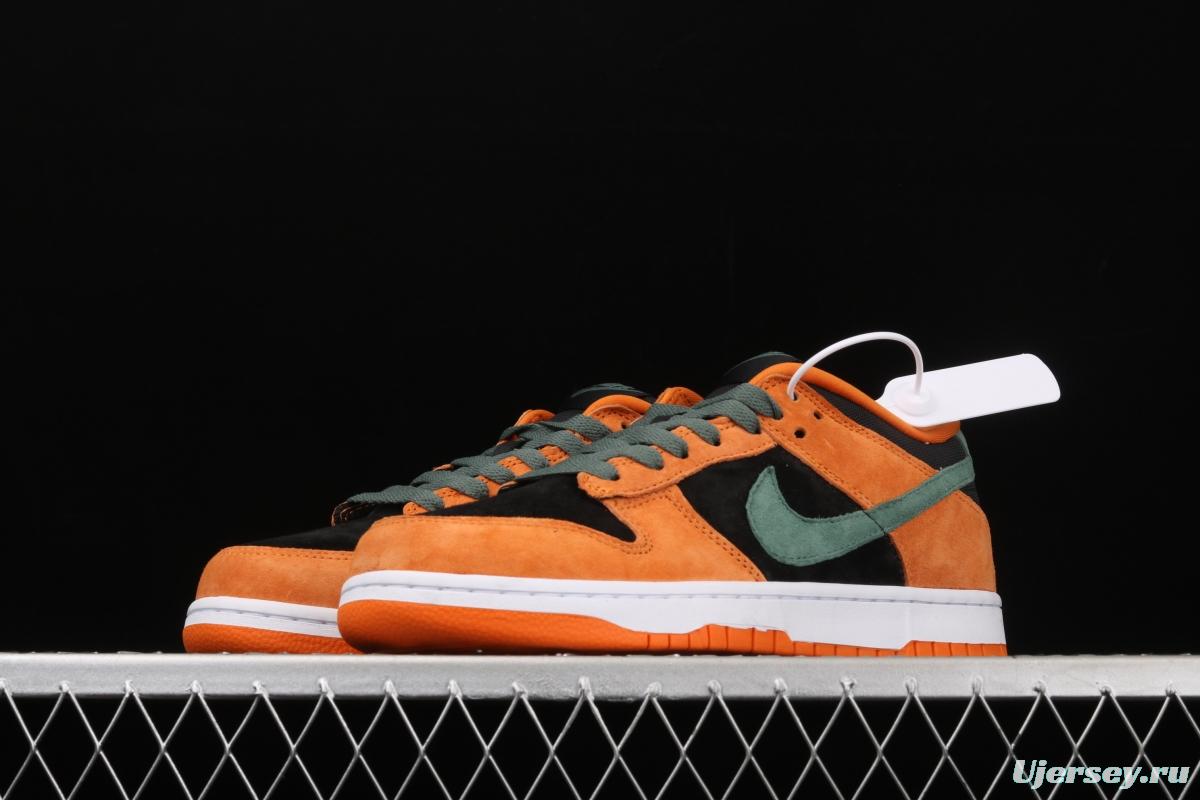 NIKE SB DUNK Low SP Ceramic dunk series carrot yellow and black low-side leisure sports skateboard shoes DA1469-001