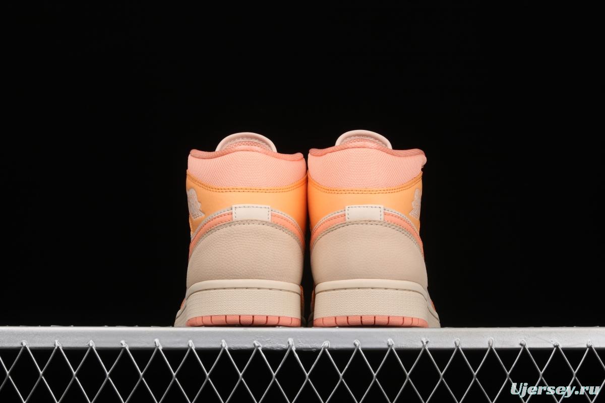 Air Jordan 1 Mid SE Zhongbang Orange Powder splicing Zhongbang Leisure Sports Board shoes DH4270-800