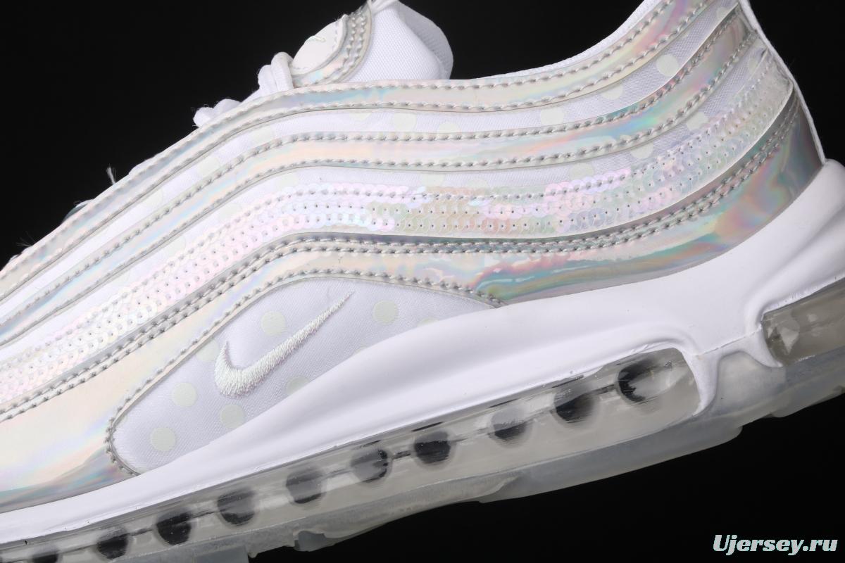 NIKE Air Max 97 PRM colorful laser reflective bullet air cushion running shoes CU8872-196