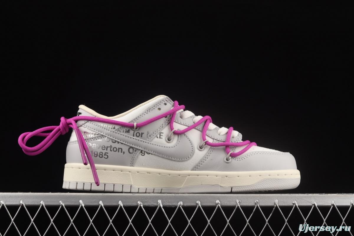 OFF-White x NIKE DUNK Low OW white gray leisure sports skateboard shoes DM1602-111,