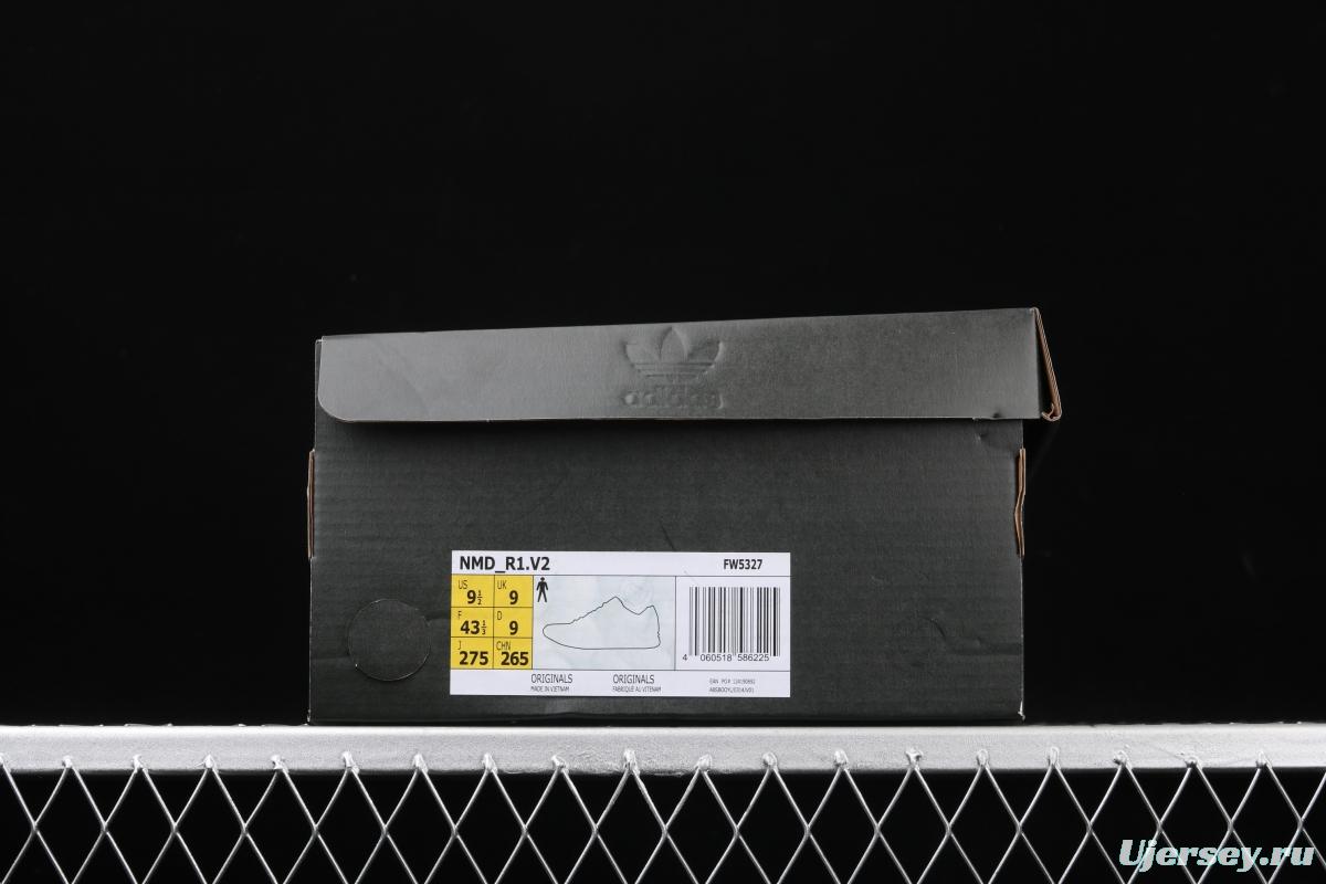 Adidas NMD R1 Boost V2 FW5327 second generation elastic knitted noodles fish scale popcorn running shoes