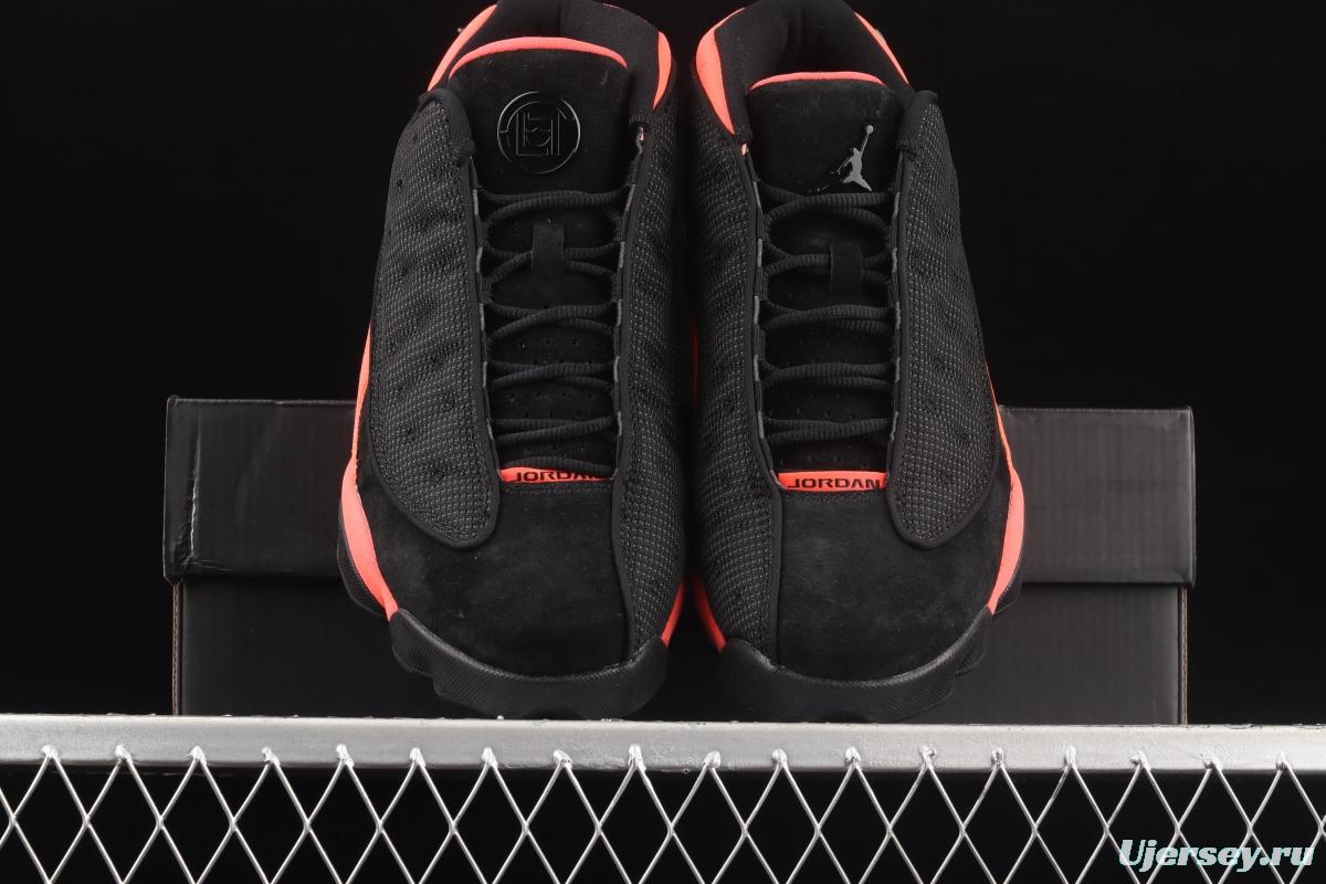 Clot x Air Jordan 13 Low INFRA-BRED 3 Guanxi co-signed low-gang cultural leisure sports basketball shoes black and red 3M AT3102-006