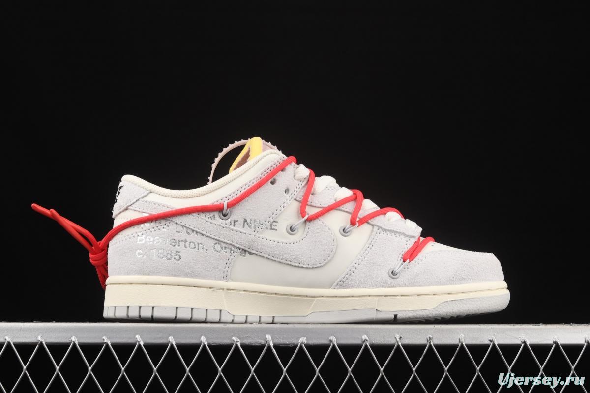 OFF-White x NIKE DUNK Low 12 of 50 OW suede SB buckle rebound fashion casual board shoes DJ0950-118