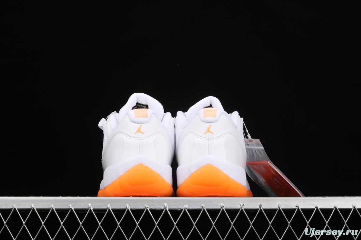 Air Jordan 11 Bright Citus 11 White Orange low Top Basketball shoes AH7860-139