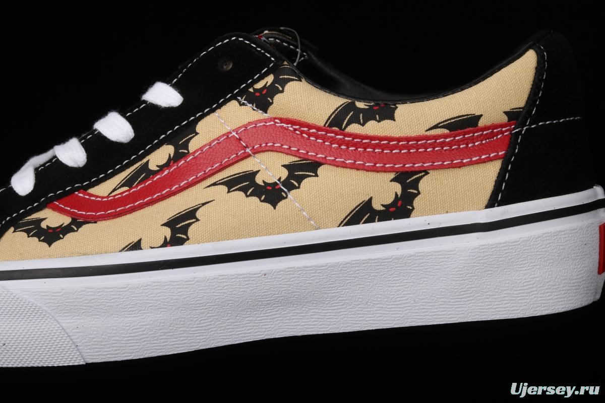 Vans side striped bat pattern low-top sports board shoes VN0A4UWI2U4