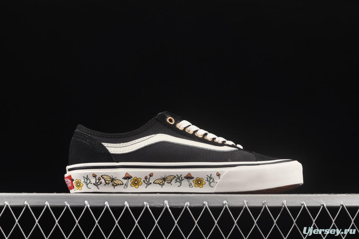 Vans Style 36 Decon SF Black and Grey spliced Butterfly Flower Leisure Board shoes VN0A5HYRA1H