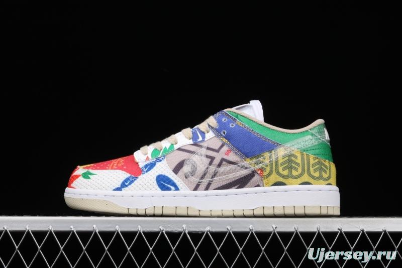 NIKE SB DUNK Low SP city supermarket jointly named color bazaar leisure skateboard shoes DA6125-900