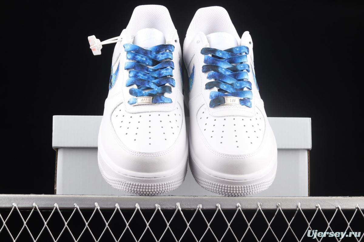 NIKE Air Force 1x 07 Lx graffiti white and blue low upper shoes 314192-117
