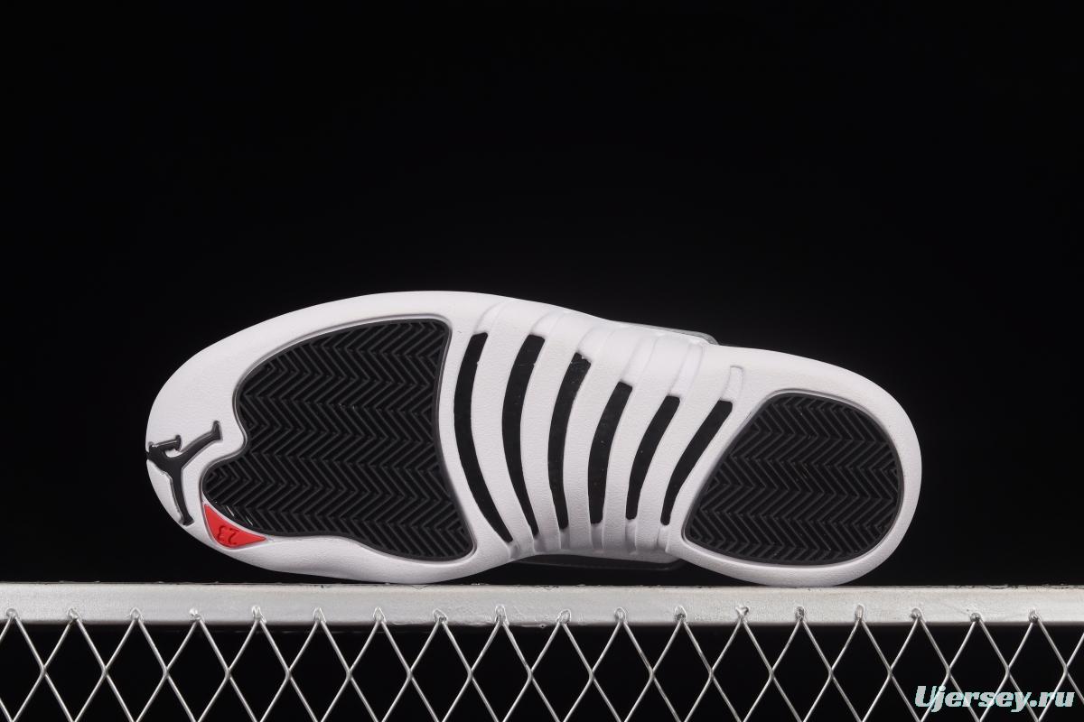 Air Jordan 12 Retro Royoffs 2 2 Black and White Silver Buckle 2022 Edition Playoffs CT8013-006