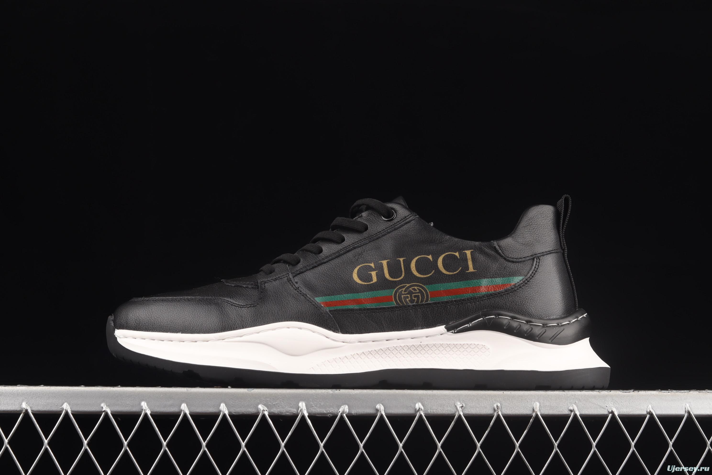 Gucci Distressed Screener sneaker classic retro college style sports casual shoes 02JPO60326