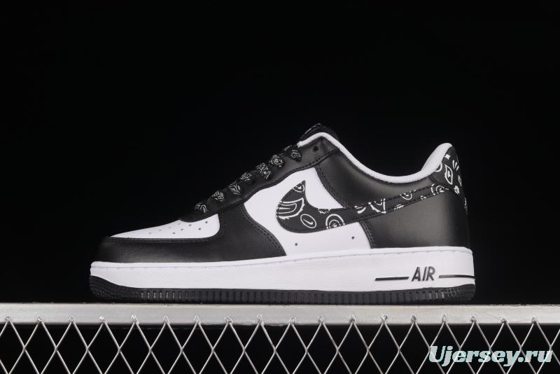 NIKE Air Force 1'07 Low Black and White Cashew Flower Low Casual Sneakers XM6389-316