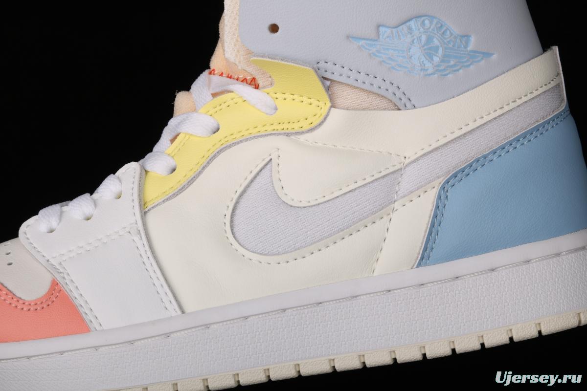 Air Jordan 1 Zoom Air CMFT candy color high top basketball shoes DJ6910-100