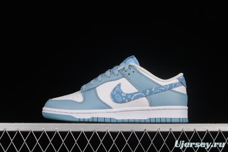 NIKE DUNK Low Green/blue paisley blue-green paisley SB buckled backboard fashion casual sneakers DH4401-101