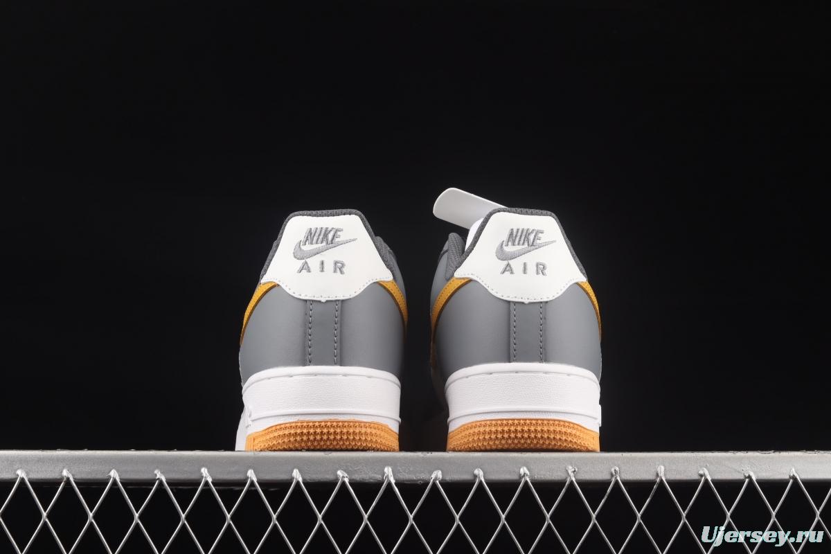 NIKE Air Force 11007 Low white, gray and yellow color low-top casual board shoes CW2288-110,