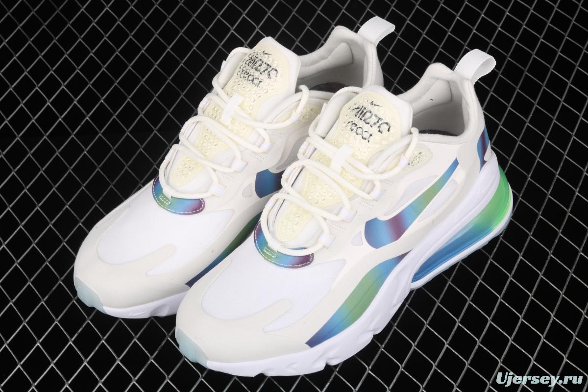 NIKE Air Max 270React 2020 new high-frequency net hollowing out function half-palm air cushion running shoes CT5064-100