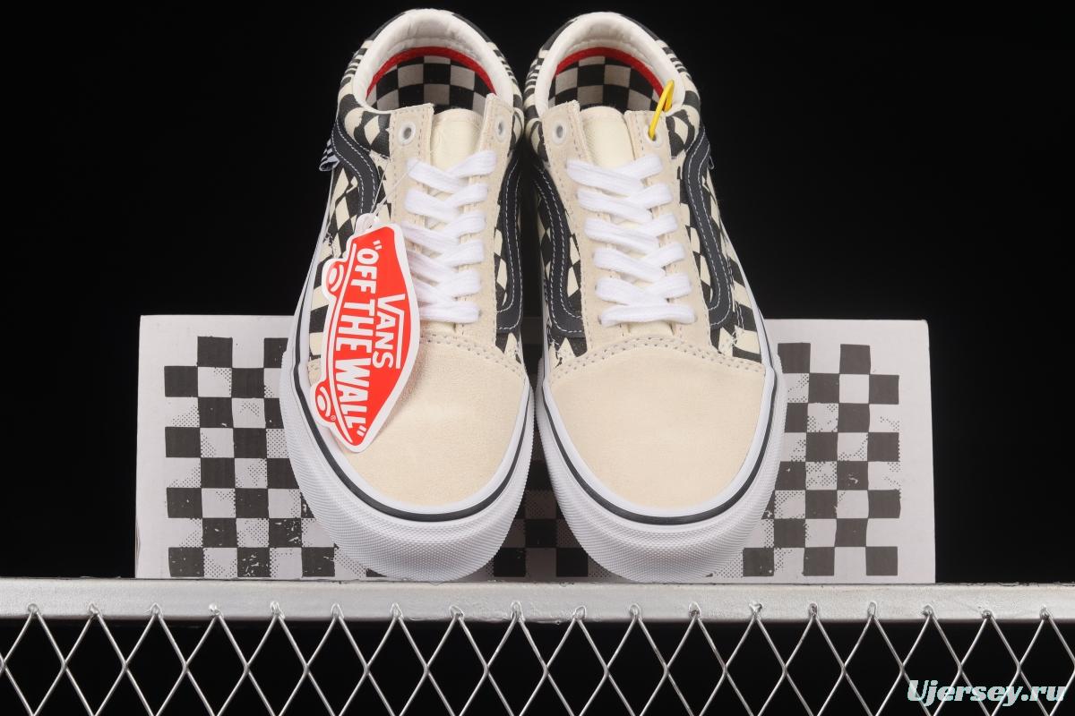 Vans OId Skool black and white checkerboard side stripe low-top professional skateboard shoes VN0A5FCB9CU