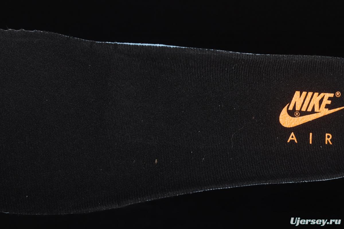 NIKE Air Force 1o07 Mid lacquered leather black orange color counterhook Zhongbang casual board shoes 804609-188