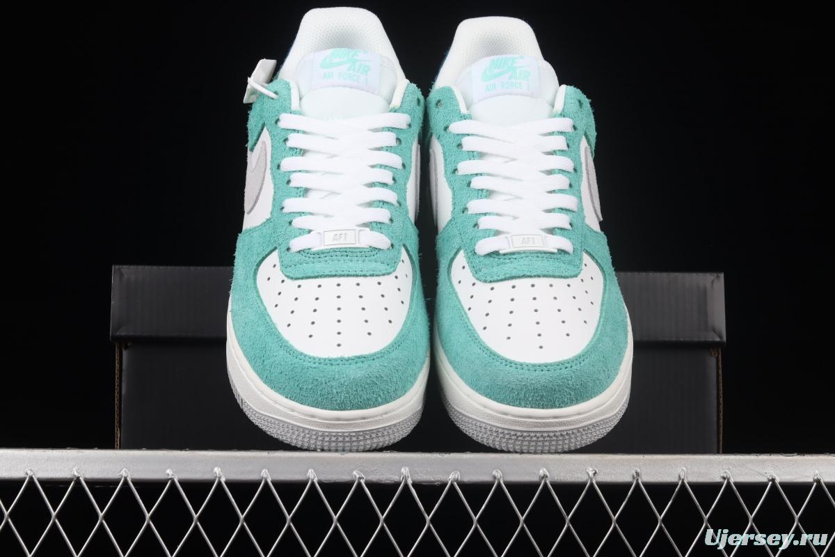 NIKE Air Force 1' 07 Low light green suede stitching low-top casual board shoes BQ8988-102