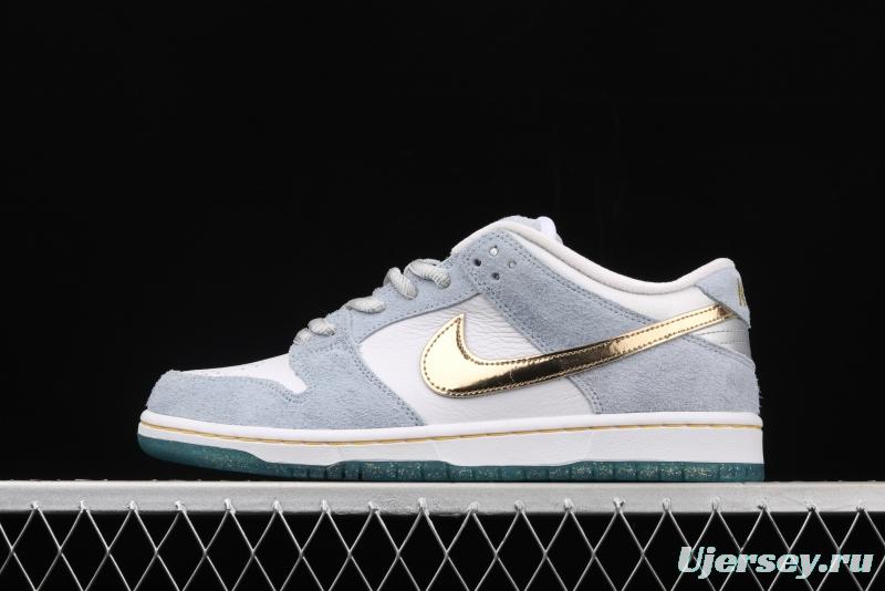 Sean Cliver x NIKE SB DUNK Low Pro QS artist's skateboard shoes DC9936-100 with lower top