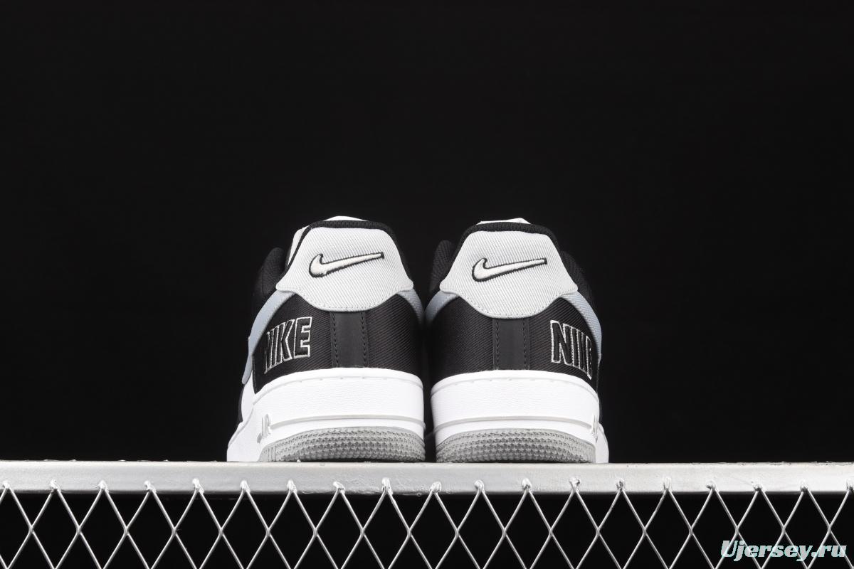 NIKE Air Force 1 Low shadow black gray canvas low upper shoes CT2301-001