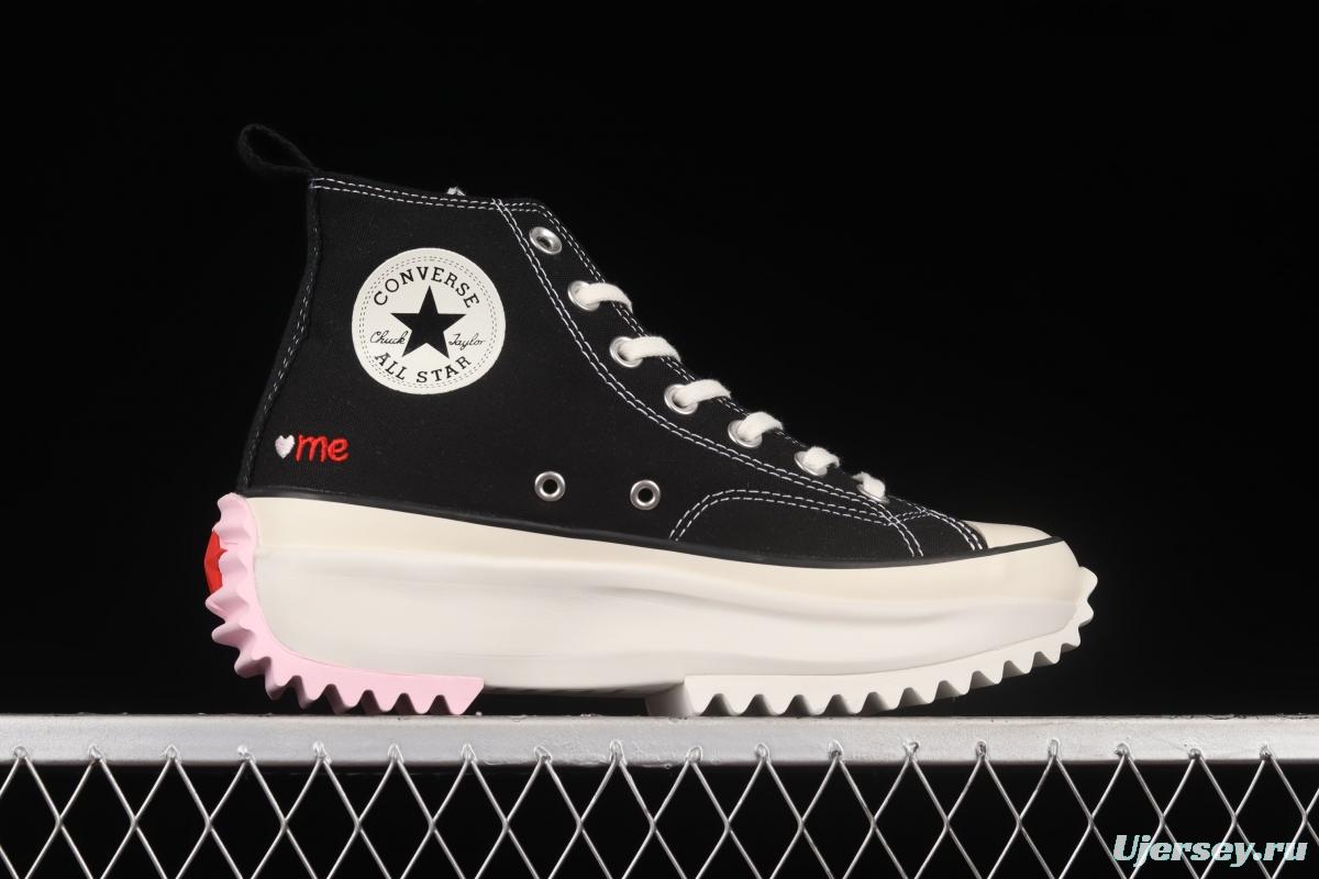 Converse Run Star HIKE pastry shoes 2022Valentine's Day Limited series thick soles and high upper board shoes AO1598C