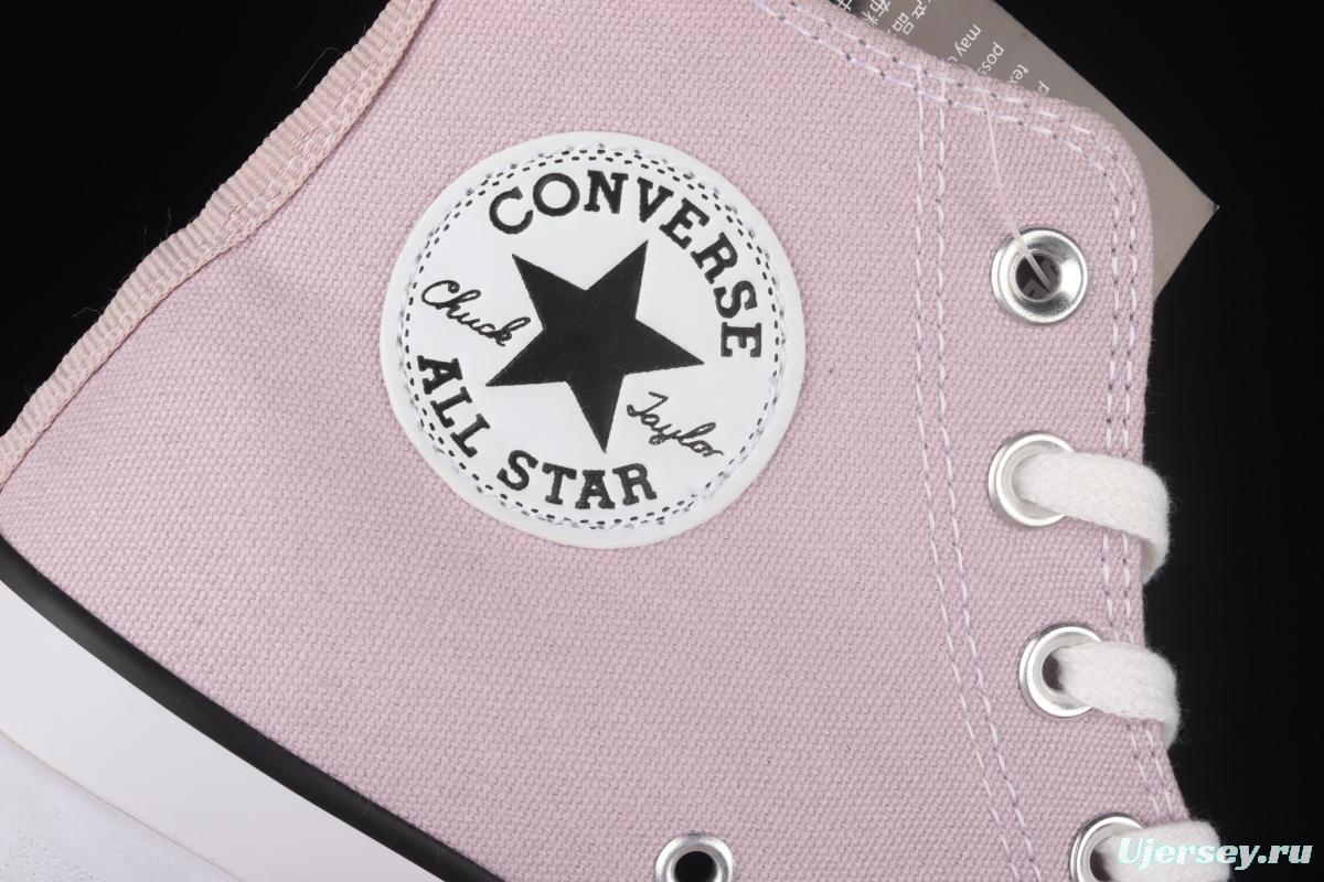 Converse Run Star Hike Converse pink raw rubber heightened thick sole shoes 171668C
