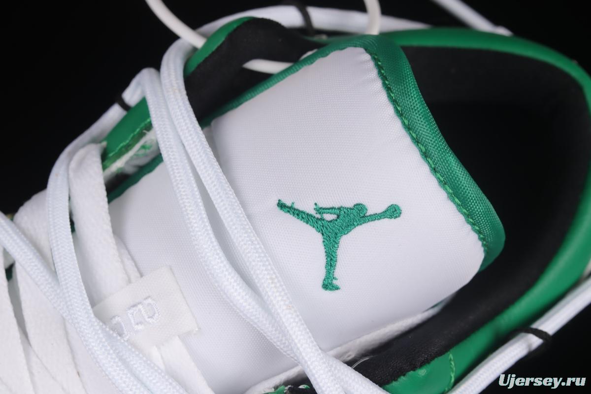 Air Jordan 1 Low Custom Edition White and Green Color Matching Deconstruction Sports Culture Basketball Shoes 553560-129