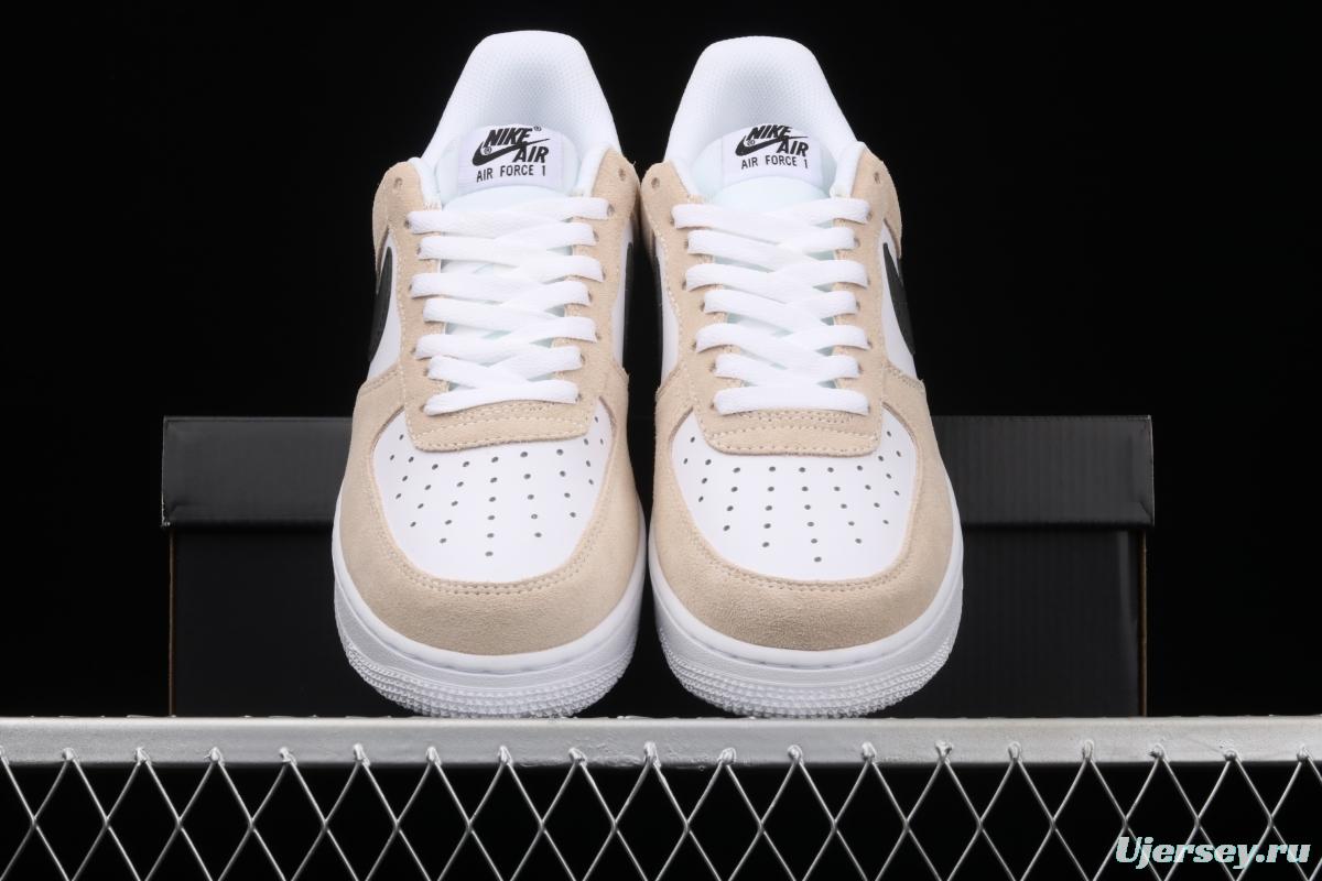 NIKE Air Force 1 Low milk tea white color matching head layer low top casual board shoes BQ8988-100