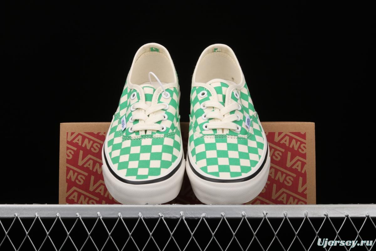 Vans Authentic classic Anaheim milk green checkerboard 4-hole low-side high-end vulcanized skateboard shoes VN0A54F241H