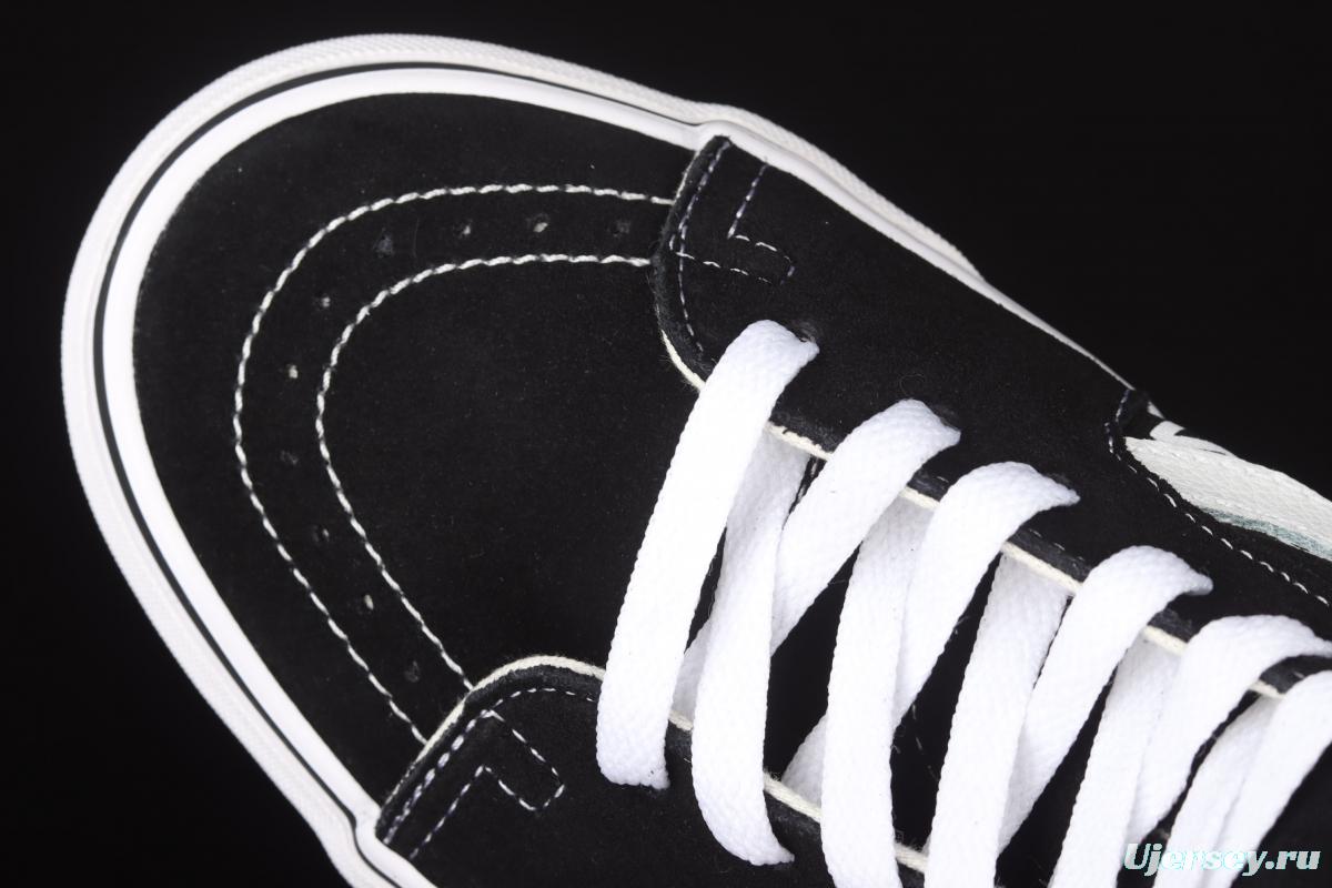 Vans SK8-Hi classic black and white letters logo high top casual board shoes VN0A4U3CTDW
