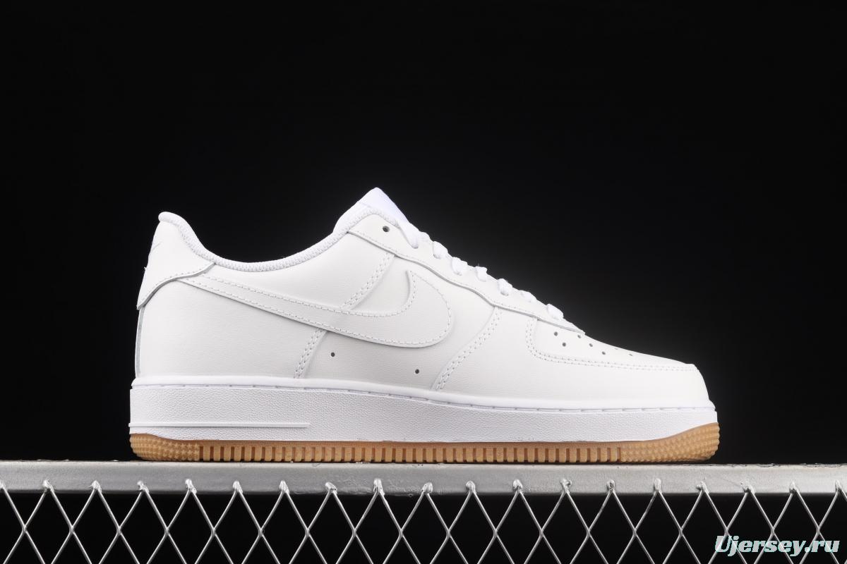 NIKE Air Force 1o07 Low raw rubber all-white low-top casual board shoes DJ2739-100