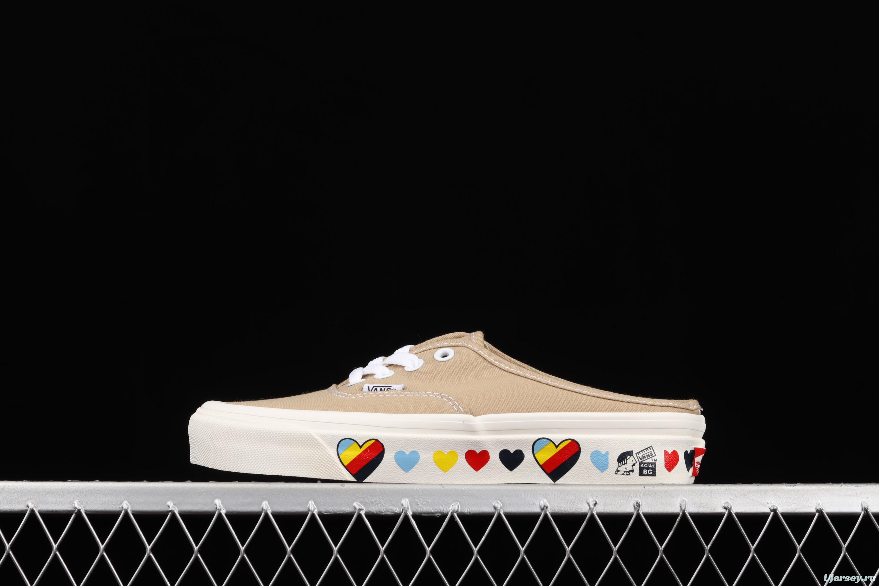 Vans Authentic Anaheim Valentine's Day Limited gray love leisure half-drag VN0A54F7583