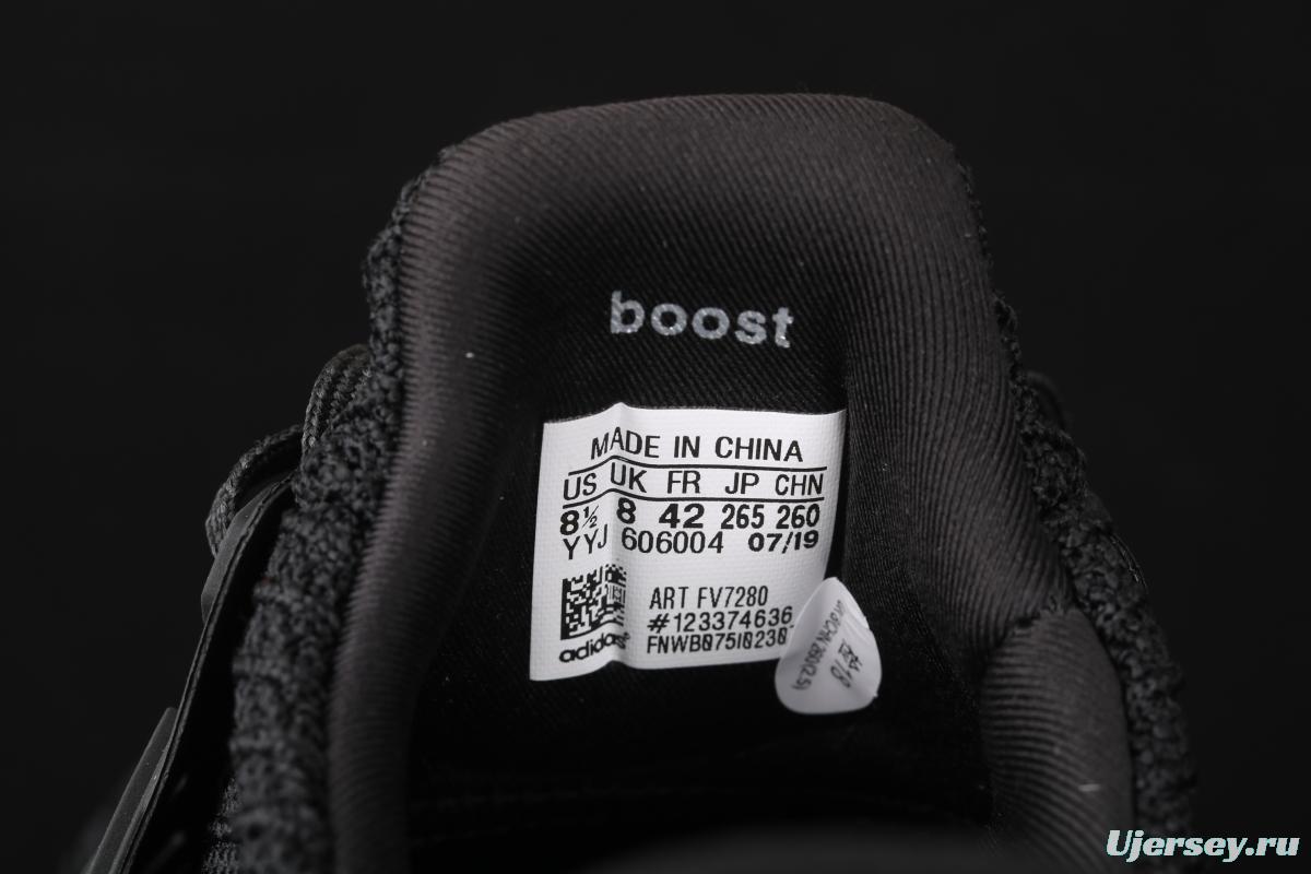 Adidas Ultra Boost 4.0FV7280 fourth generation knitted stripe all black new color matching