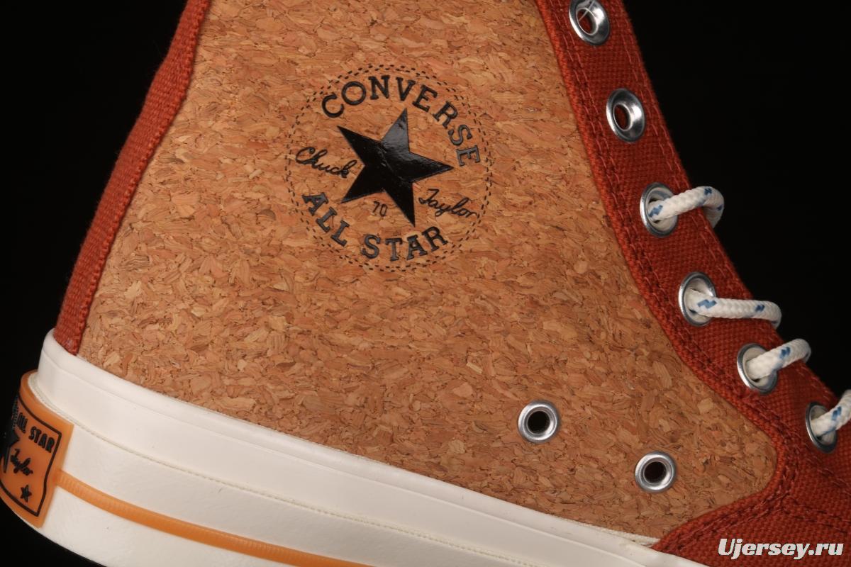 Converse 1970's Converse new cork color textile spliced high-top leisure board shoes 170853C