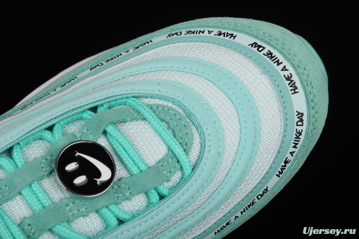 NIKE Air Max 97 ND mint green suede air cushion running shoes 923288-300