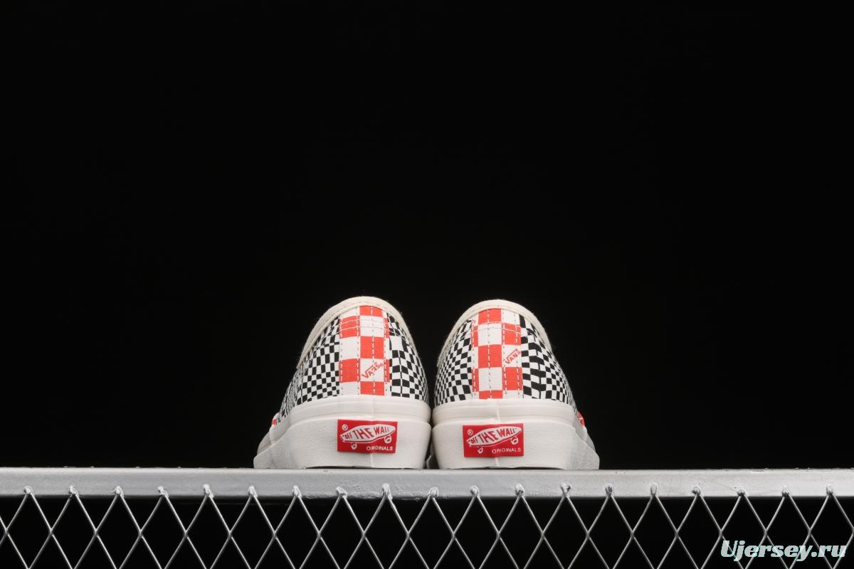 Vans Vault OG Authentic Lx high-end branch line impact color checkerboard retro low-side canvas skateboard shoes VN0A4BV91XL