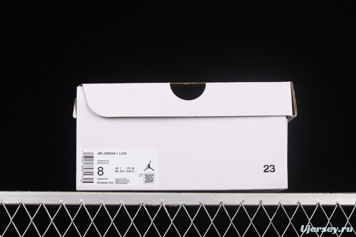Air Jordan 1 Mid beige brown vintage basketball shoes DO6699-200