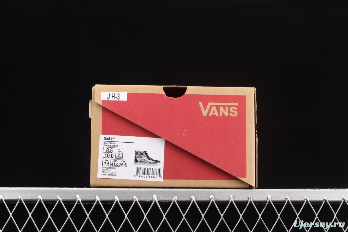 Vans Sk8-Hi synchronous cartoon robot cat high-top leisure vulcanized sports shoes VN0A4BV8BCL