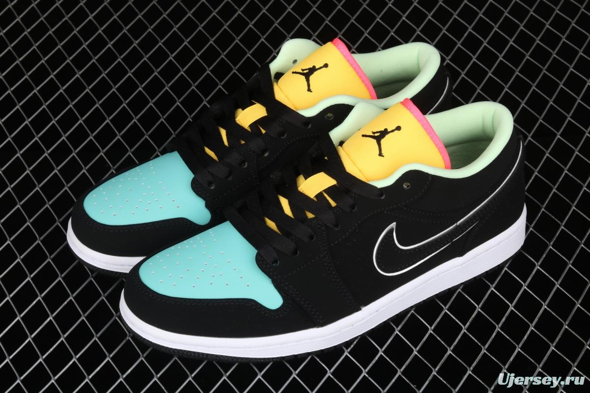 Air Jordan 1 Low Black Blue Yellow Tiffany CK3022-013