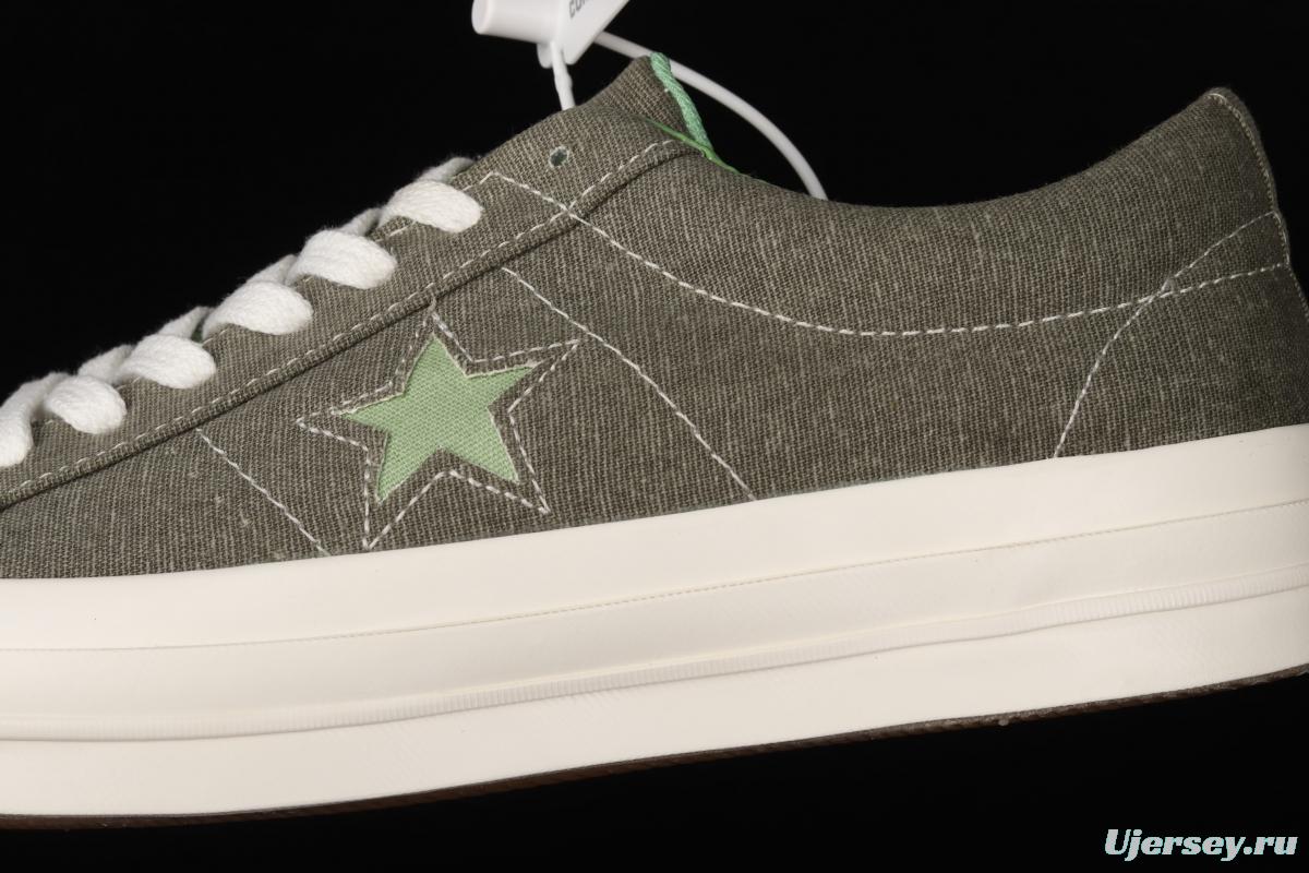 Converse One Star Sunbaked Converse washing one-star green low-top casual board shoes 164361C