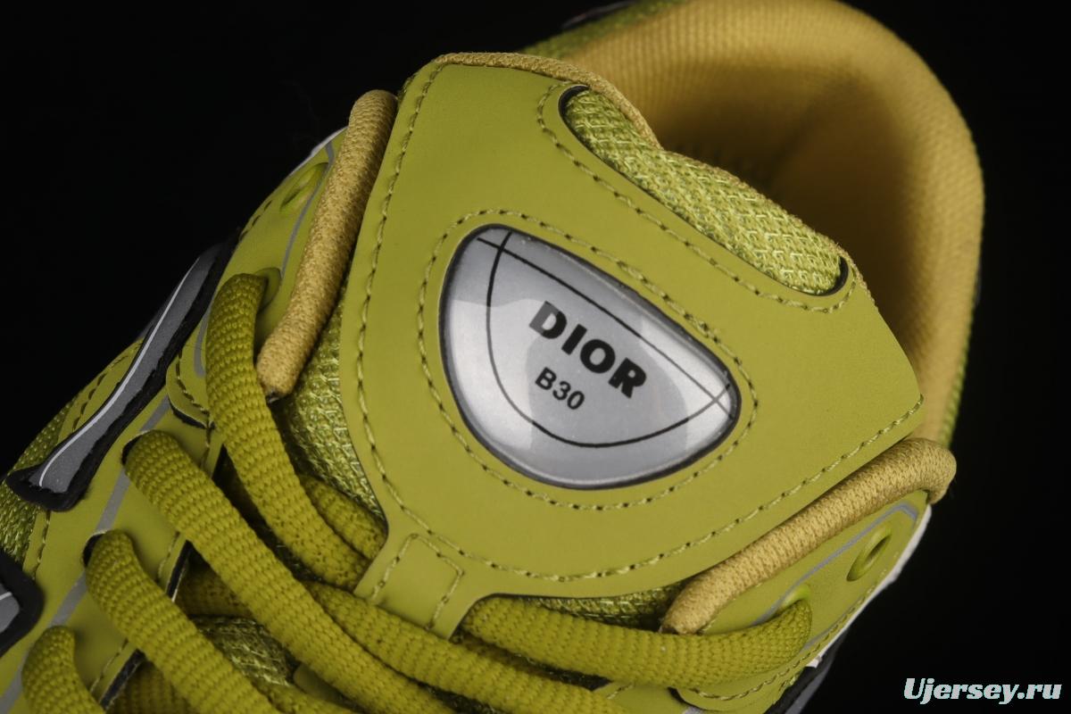 Dior B30 Microfiber Mesh B30 CD series sports shoes LY66140 Yellow/White